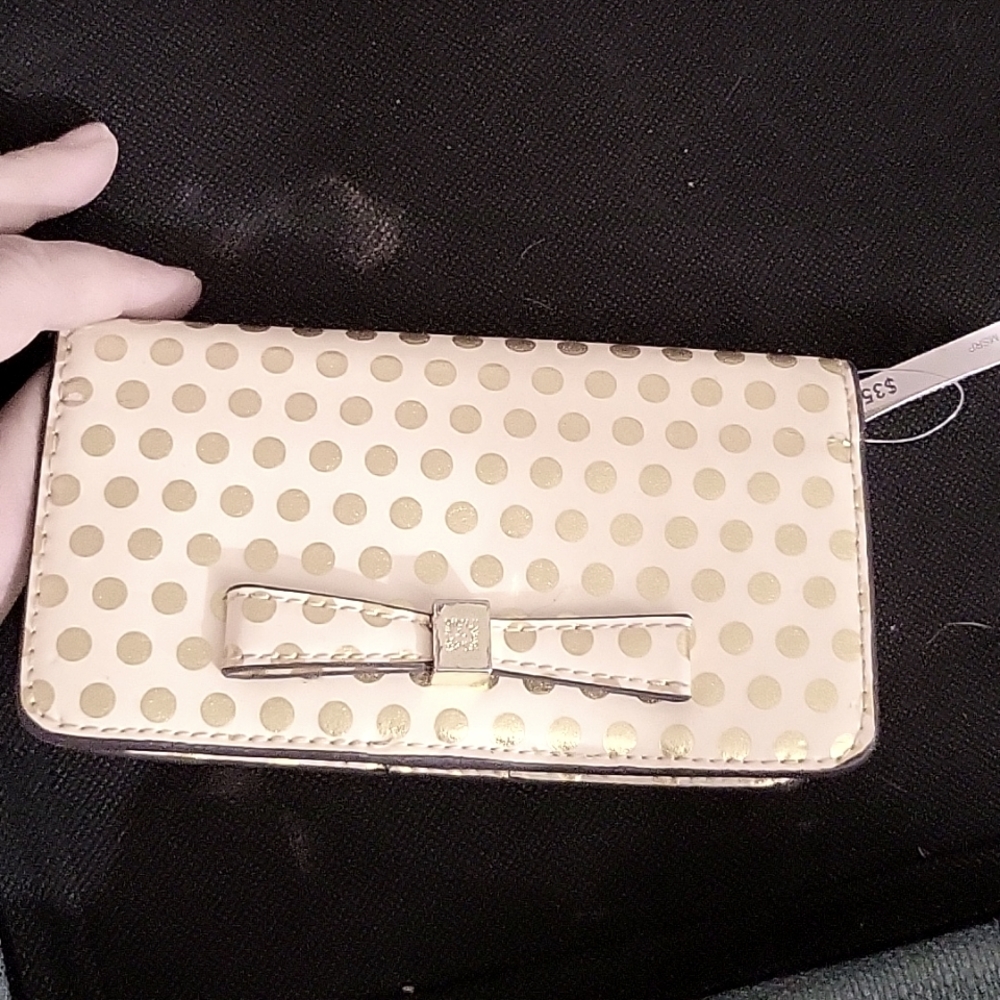 Anne Klein wallet with gold polka dots . New with tags